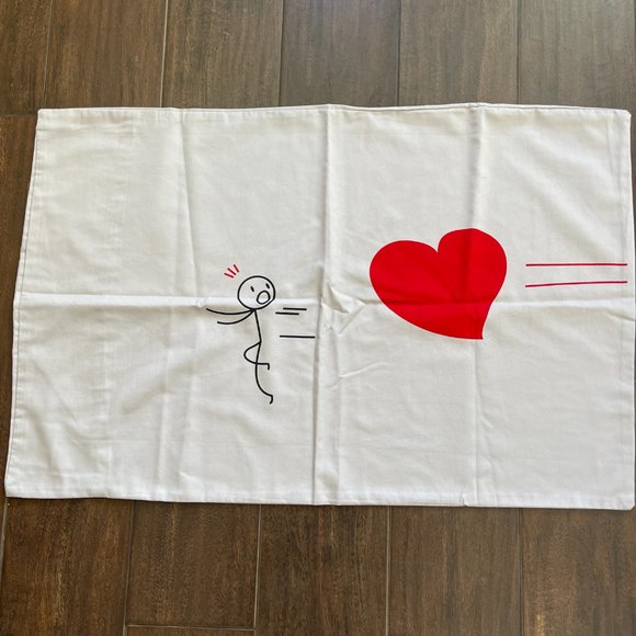 HUMAN TOUCH Set of 2 Gray Hit by Love Standard Pillow Cases Covers - Picture 3 of 7